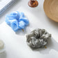 Chic Glass Yarn Sage Green Scrunchy with Birth Flower Pendant