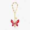 Handmade Red Butterfly & Flower Car Mirror Hanging Accessory