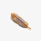 Handmade Yellow Grey Plume Hair Clip