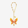 Handmade Yellow-Orange Butterfly & Flower Car Mirror Hanging Accessory