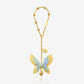 Handmade Yellow-Green Butterfly & Flower Car Mirror Hanging Accessory