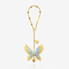 Handmade Yellow-Green Butterfly & Flower Car Mirror Hanging Accessory