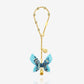 Handmade Blue Butterfly & Flower Car Mirror Hanging Accessory