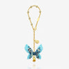Handmade Blue Butterfly & Flower Car Mirror Hanging Accessory