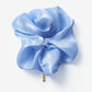 Chic Glass Yarn Blue Scrunchy with Birth Flower Pendant