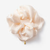 Chic Glass Yarn Cream Scrunchy with Birth Flower Pendant