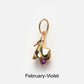 Chic Glass Yarn Black Scrunchy with Birth Flower Pendant