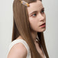 Handmade Yellow Grey Plume Hair Clip