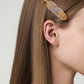 Handmade Yellow Grey Plume Hair Clip