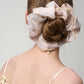 Handmade Yellow Grey Plume Hair Clip