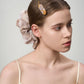 Handmade Yellow Grey Plume Hair Clip