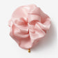 Chic Glass Yarn Pink Scrunchy with Birth Flower Pendant