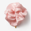 Chic Glass Yarn Pink Scrunchy with Birth Flower Pendant
