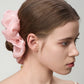 Chic Glass Yarn Pink Scrunchy with Birth Flower Pendant