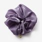 Chic Glass Yarn Purple Scrunchy with Birth Flower Pendant