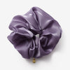 Chic Glass Yarn Purple Scrunchy with Birth Flower Pendant