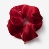 Chic Glass Yarn Ruby Scrunchy with Birth Flower Pendant