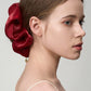 Chic Glass Yarn Ruby Scrunchy with Birth Flower Pendant
